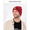 Occulto unisex žieminė megzta akrilo kepurė su odine etikete Beanie