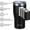 Olerd izoliuotas kelioninis termopuodelis 590 ml, nerūdijančiojo plieno, mug-600-juodas