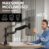 ONKRON monitoriaus laikiklis su dujine spyruokle 17–42 col., iki 15 kg, VESA G70-B