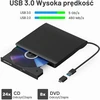 ORIGBELIE išorinis CD/DVD įrenginys su USB 3.0, USB-C adapteriu ir įrašymo funkcija BT524