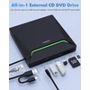 ORIGBELIE išorinis CD/DVD įrenginys su USB 3.0, Ethernet ir kortelių skaitytuvu TP998-Case
