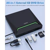 ORIGBELIE išorinis CD/DVD įrenginys su USB 3.0, Ethernet ir kortelių skaitytuvu TP998