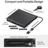 ORIGBELIE išorinis CD/DVD įrenginys su USB 3.0, USB-C adapteriu ir įrašymo funkcija BT524