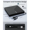 ORIGBELIE išorinis CD/DVD ±RW įrenginys su USB 3.0 ir USB-C jungtimis TP620-Juodas