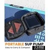 OutdoorMaster elektrinė belaidė SUP pompa, 57,7 Wh, 20 PSI, USB-C, su akumuliatoriumi, 8 antgaliai