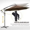 Outsunny sodo skėtis su rankiniu mechanizmu, apvalus, Ø3 m, poliesteris, kavos spalvos, 84D-037CF