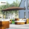 Outsunny sodo skėtis su rankiniu mechanizmu, apvalus, Ø3 m, poliesteris, kavos spalvos, 84D-037CF