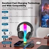Padwa Lifestyle ausinių stovas su belaidžiu įkrovimu 15 W ir RGB apšvietimu HY-KR018-BK