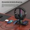 Padwa Lifestyle ausinių stovas su belaidžiu įkrovimu 15 W ir RGB apšvietimu HY-KR018-BK