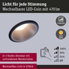Paulmann įleidžiami LED šviestuvai Cole, apvalūs, 3 × 6,5 W, 2700 K, IP44, juoda sidabrinė, 93408