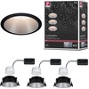 Paulmann įleidžiami LED šviestuvai Cole, apvalūs, 3 × 6,5 W, 2700 K, IP44, juoda sidabrinė, 93408