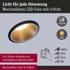 Paulmann įleidžiamų LED šviestuvų rinkinys 3 × 6,5 W, IP44, 2700 K, reguliuojamas, juodas matinio aukso, Cole 93404