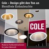 Paulmann įleidžiamų LED šviestuvų rinkinys Cole, 3 × 6 W, IP44, 2700 K, juodas, 88 mm, 3 vnt.