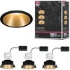 Paulmann įleidžiamų LED šviestuvų rinkinys 3 × 6,5 W, IP44, 2700 K, reguliuojamas, juodas matinio aukso, Cole 93404