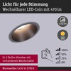 Paulmann įleidžiamų LED šviestuvų rinkinys Cole, 3 × 6 W, IP44, 2700 K, juodas, 88 mm, 3 vnt.