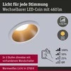 Paulmann LED įleidžiama apvali lubinė šviestuvo kolekcija Cole, 3 × 6,5 W, balta ir matinė aukso, 2700 K, komplektas