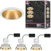 Paulmann LED įleidžiama apvali lubinė šviestuvo kolekcija Cole, 3 × 6,5 W, balta ir matinė aukso, 2700 K, komplektas