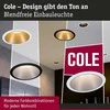 Paulmann LED įleidžiamas šviestuvas Cole 6,5 W, apvalus, šiltai baltas, reguliuojamas, juodas/sidabrinis 93407