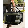 Pecute dviguba katės transportavimo dėžė, sulankstoma, kvėpuojanti, 60x45x35 cm, žalia, CSC--PCB13