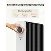Pelonis alyvinis radiatorius 2500 W su 3D konvekcija ir termostatu NY2513-21UW
