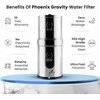 PHOENIX GRAVITY vandens filtras iš nerūdijančio plieno 12 l, AISI 304, gravituacinis, 2 anglies filtrai, P24C2D2