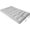 PillowPrim sėdimoji pagalvė sūpynėms, 150 cm, pilka, su atlošu, lininiu užvalkalu