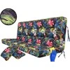 PillowPrim sėdimosios dalies ir atlošo pagalvė sūpynėms ir suoliukams, 150 cm pločio, poliesterio užvalkalas, spalvingų lapų raštas