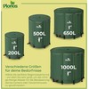 Plonos lietaus vandens rezervuaras 500 l su ventiliu, PVC, 98 × 80 cm, žalias