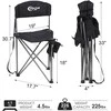 Portal sulankstoma kempingo kėdutė su atlošu, plieno rėmas, 81 × 11 × 11 cm, 2kg, juoda, Portal-CampingChair-01