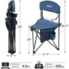 Portal sulankstoma kempingo taburetė su atlošu, plieno rėmas, 78 cm, maksimali apkrova 102 kg, mėlyna