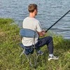 Portal sulankstoma kempingo taburetė su atlošu, plieno rėmas, 78 cm, maksimali apkrova 102 kg, mėlyna