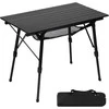 Portal sulankstomas aliumininis kempingo stalas, 90 × 53 cm, reguliuojamo aukščio, 4,2kg, TA-581-BLK-EUPR