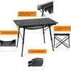 Portal sulankstomas aliumininis kempingo stalas, 90 × 53 cm, reguliuojamo aukščio, 4,2kg, TA-581-BLK-EUPR