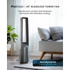 Pro Breeze bešepetėlinis bokštinis ventiliatorius, 101 cm, 6 greičiai, nuotolinis valdymas, sidabrinis PB-F-20S
