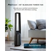Pro Breeze bešepetėlinis bokštinis ventiliatorius, 6 greičiai, 101 cm, osciliacija, juodas, PB-F20