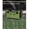 PRUNUS avarinis radijas AM/FM su saulės įkrovimu, 3000 mAh powerbanku ir SOS J-369