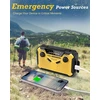 PRUNUS avarinis radijas su rankine ir saulės įkrova, AM/FM, 3000 mAh J-369