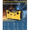 PRUNUS avarinis radijas su rankine ir saulės įkrova, AM/FM, 3000 mAh J-369