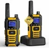 Radioddity trumpųjų bangų racija PMR446 IP67 atspari vandeniui ir dulkėms, 16 kanalų, USB-C įkrovimas, HD-1, geltona
