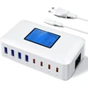 RENGOGA daugiafunkcis USB-C įkroviklis, 200 W, 8 portai (4 x USB-C, 4 x USB-A), LCD ekranas