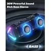RIENOK nešiojamas Bluetooth garsiakalbis 30 W, IPX7 atsparus vandeniui, EQ, su LED apšvietimu, S11
