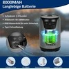 Riggoo nešiojamas dušo rinkinys su 8000 mAh akumuliatoriumi, LED ekranu, 2 m žarna, IPX8