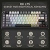 RK ROYAL KLUDGE mechaninė belaidė klaviatūra L75, 75 %, 3 režimų BT / 2,4 GHz / USB-C, su RGB apšvietimu, makro klavišais ir lietimui jautria valdymo juosta