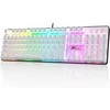 RK ROYAL KLUDGE mechaninė klaviatūra su RGB apšvietimu, pilno dydžio formato, raudonieji jungikliai, 104 klavišai, RK920