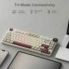 RK ROYAL KLUDGE mechaninė žema klaviatūra N80 su ekranu ir ratuku, 75 % belaidė, 80 klavišų, USB-C, raudoni linijiniai perjungikliai