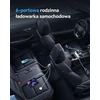 Rocoren automobilinis įkroviklis 105 W, 6 USB-C/USB-A portai, PD35 W, QC3.0, su 1,5 m laidu