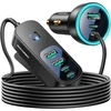 Rocoren automobilinis įkroviklis 105 W, 6 USB-C/USB-A portai, PD35 W, QC3.0, su 1,5 m laidu