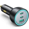 Rocoren automobilinis USB-C įkroviklis 165 W, su 3 prievadais, PD 3.1 ir QC 5.0, RCCC-165