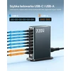 Rocoren daugiafunkcinė USB-C GaN įkrovimo stotis 720 W, 8 jungčių, PD 140 W, 4 x USB-C, 2 x USB-A