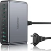 Rocoren GaN USB-C kroviklis 480 W, 10 lizdų, 7x USB-C, 3 x USB-A, PPS, stotelė